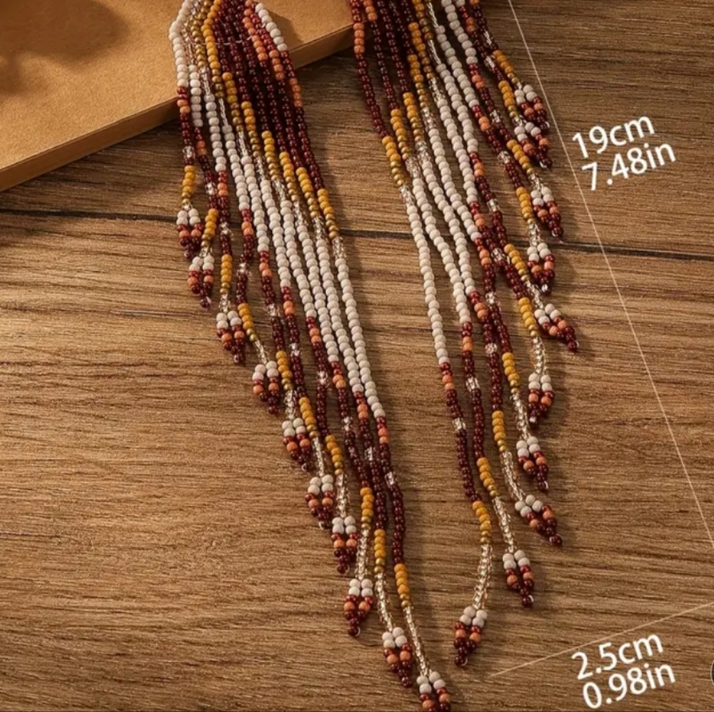 xl seed bead boho earrings - Picture 3 of 3